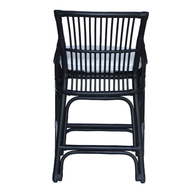 Emily Rattan Counter Stool with Cotton Cushion by East at Main