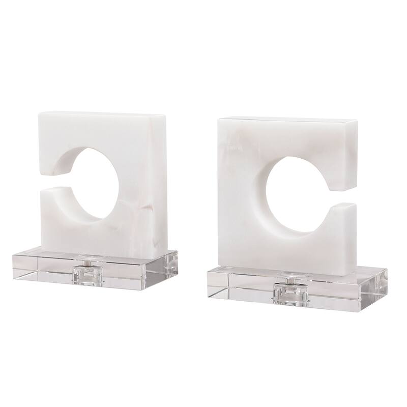 Uttermost Clarin White and Grey Bookends (Set of 2)