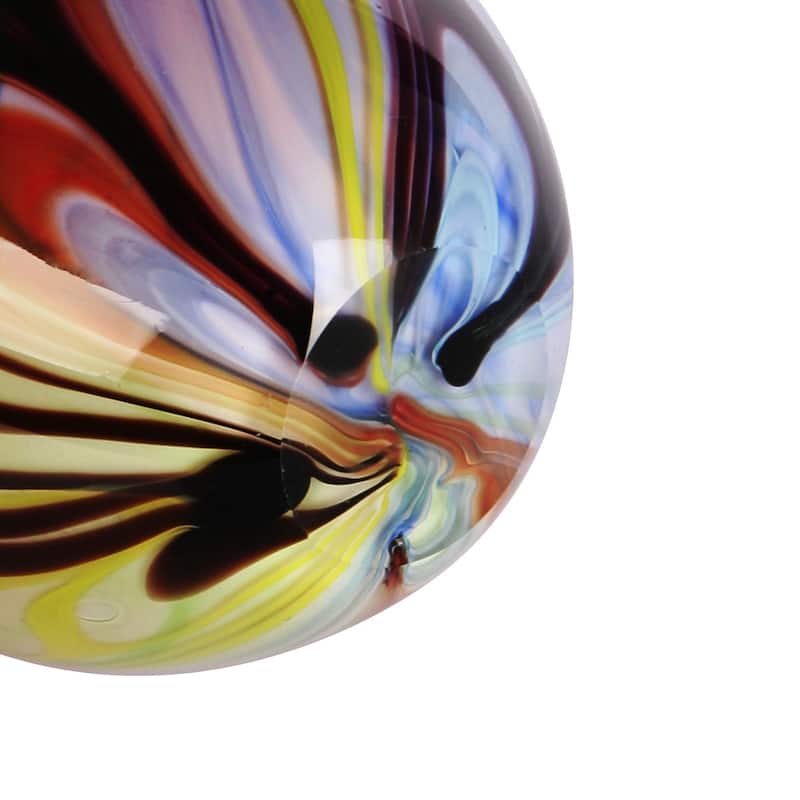 Luxury Lane Hand Blown Abstract Teardrop Art Glass Vase with Angled Lip 9.5-13.5 inch tall