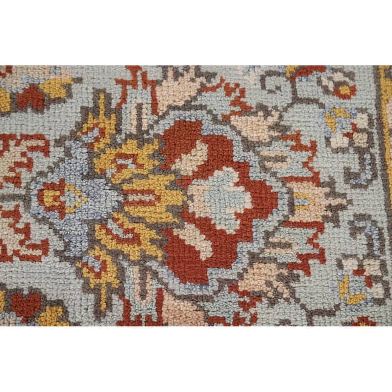 Light Blue Heriz Serapi Indian Octagon Rug Handmade Wool Carpet - 5'10"x 5'10"