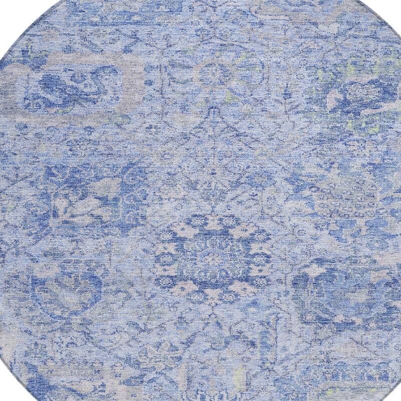 HomeRoots Damask Traditional Rectangle Outdoor Rug