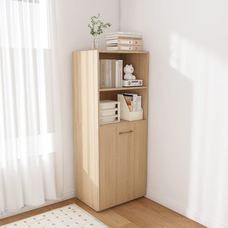 Burlywood Foldable Desk with Wheels, Office Desk with Storage for Small Spaces