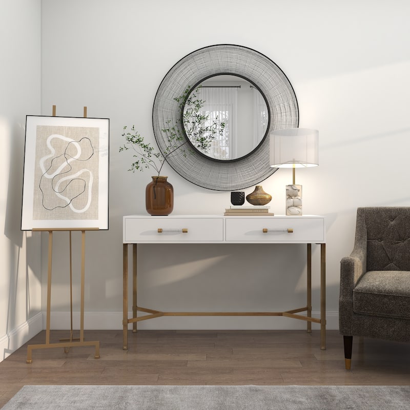 Metal Tall Adjustable 3 Tier Display Easel with Chain Support - Gold, White or Black - Roche River Decor