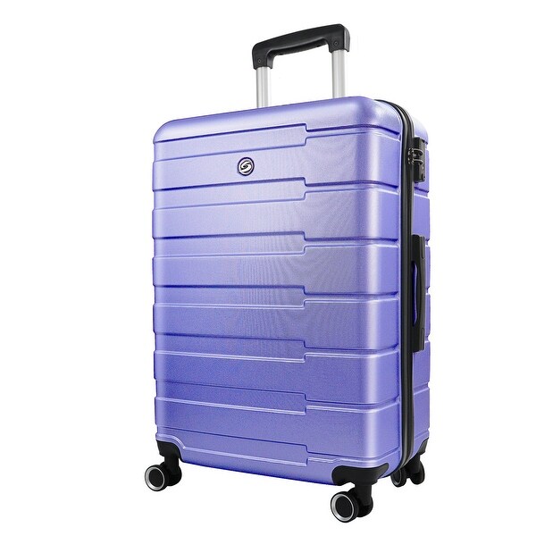 Purple luggage sets with spinner wheels clearance
