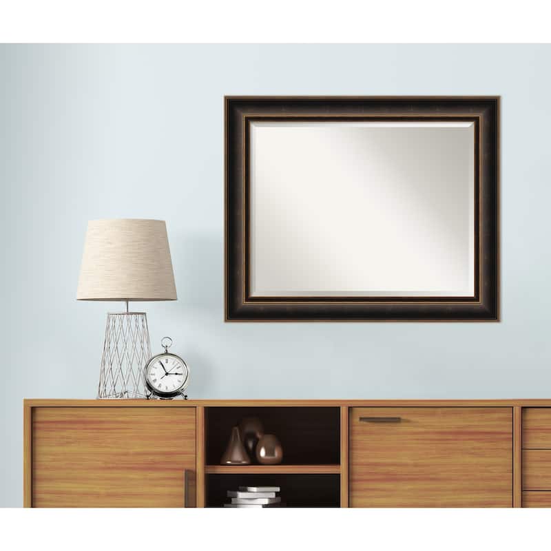 Villa Oil Rubbed Bronze Beveled Wood Framed Wall Mirror - Villa Oil Rubbed Bronze