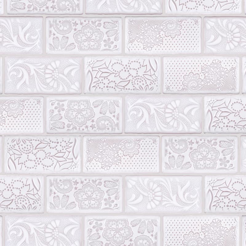Merola Tile Antic Feelings Milk 3" x 6" Ceramic Wall Tile