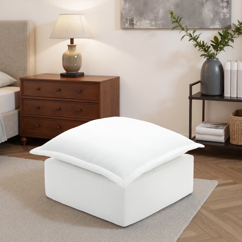 Comfy Cloud Chenille Upholstered Modular Sectional Ottoman