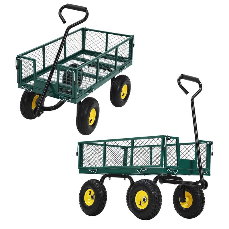 Heavy Duty Steel Utility Garden Wagon Cart with Removable Sides