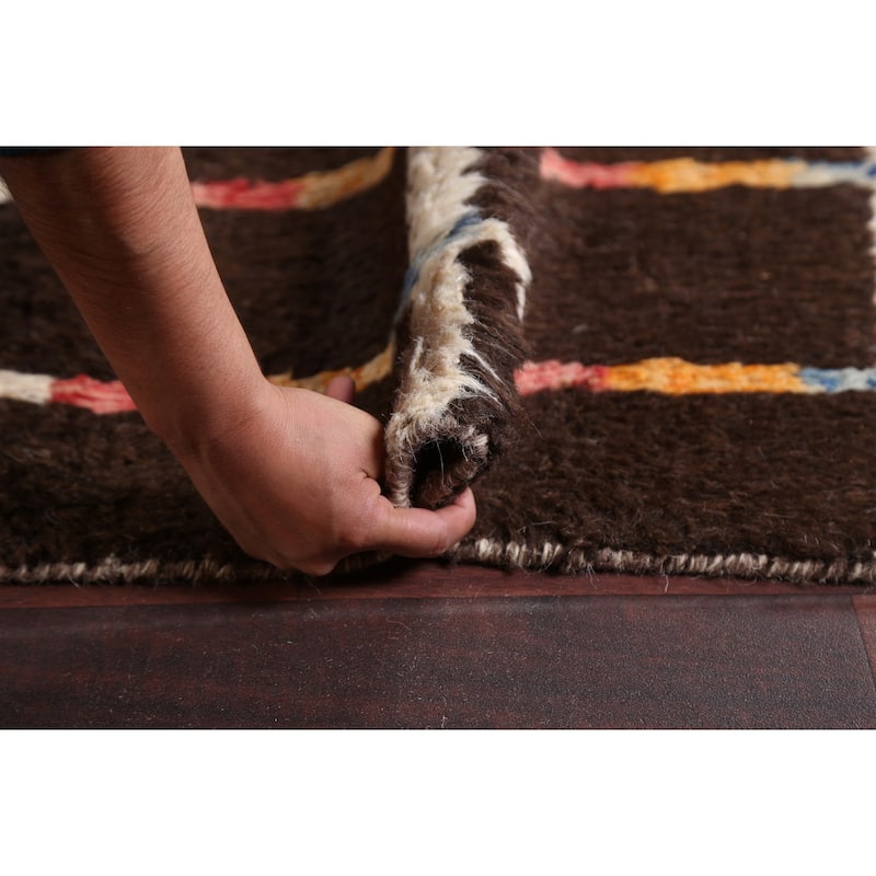 Contemporary Geometric Moroccan Oriental Area Rug Handmade Wool Carpet - 8'2" x 10'5"