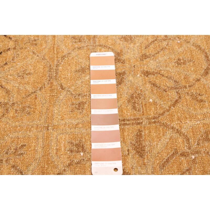 ECARPETGALLERY Hand-knotted Peshawar Ziegler Light Brown Wool Rug - 10'0 x 14'0