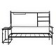 preview thumbnail 11 of 54, Roomfitters Twin/ Full Size Metal Daybed with Movable Desk, Metal Grid Design, Functional Shelves and Hanging Rack
