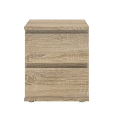 Pure White Nightstand with Cord Catcher, Open Shelf, and 2 Smooth Sliding Drawers
