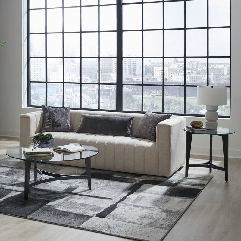 Liberty Furniture Capri Round Glass Cocktail Table, End Tables - Various Options - Cocktail Table, 2 End Tables