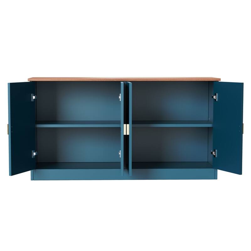 4 Doors Modern Storage Cabinet with Line Design