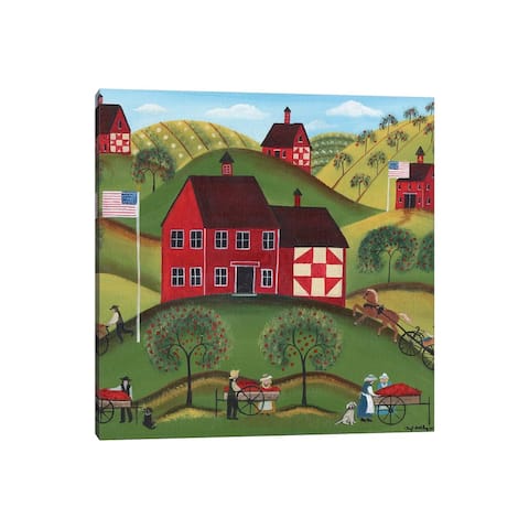 iCanvas "Primitive Americana Red Apple Barn" by Cheryl Bartley Canvas Print