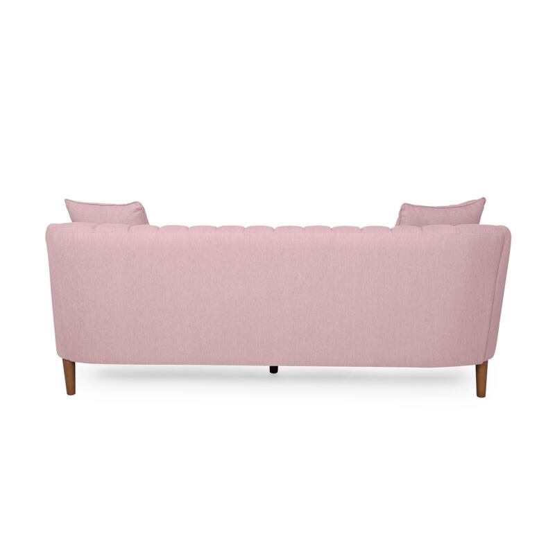 Contemporary Deep Seat Sofa with 2 Accent Pillows & Sloped Arms