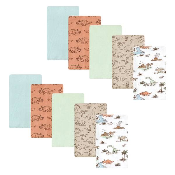 slide 1 of 1, Hudson Baby Cotton Flannel Burp Cloths, Dinosaur Adventures 10-Pack, One Size - Dinosaur Adventures 10-Pack - One Size One Size - Dinosaur Adventures 10-Pack