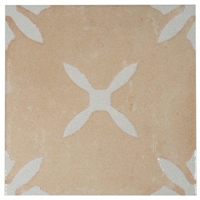 Palmera 9x9 Terracotta Beige Porcelain Floral Square Wall and Floor Tile (6.96 sq ft/case) - 13 Pack