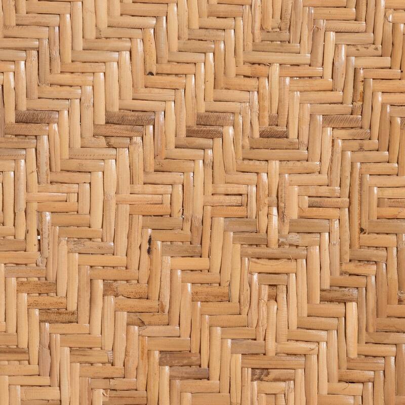 Kimiko Natural Rattan Peacock Chair with Cushion - Handwoven Wicker Accent Chair with Fan Backrest, Boho Coastal Seating