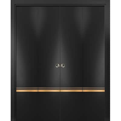 Double Bi-fold Doors Planum 2010 Matte Black with Sturdy Tracks