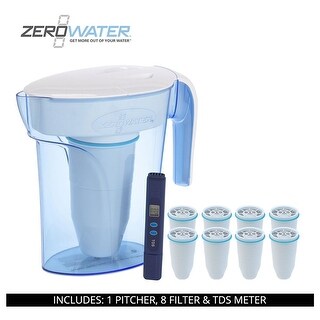 ZeroWater 7 Cup Ready Pour Pitcher 9 Filter TDS Meter ZP 007RP