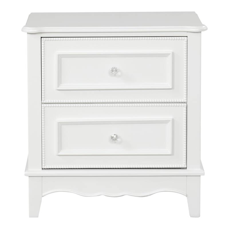Furniture of America Lindsey Traditional White Wood 2-Drawer Nightstand