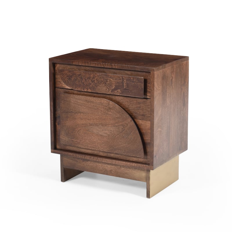 Christopher Knight Home - Bennett Walnut-Finished Solid Wood Nightstand with Drawer
