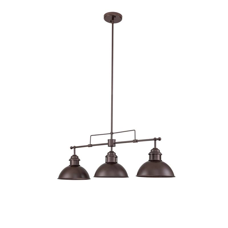 3-Light Modern Industrial Metal Linear Dome Island Pendant Light for Kitchen Island, Pool Table, Dining Room