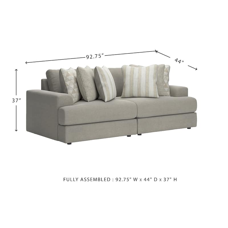 Signature Design by Ashley Avaliyah Gray 2-Piece Sectional Loveseat - 93" W x 44" D x 37" H