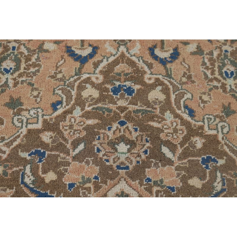 Traditional Kashan Vintage Persian Area Rug Handmade Wool Carpet - 9'9" x 12'9"