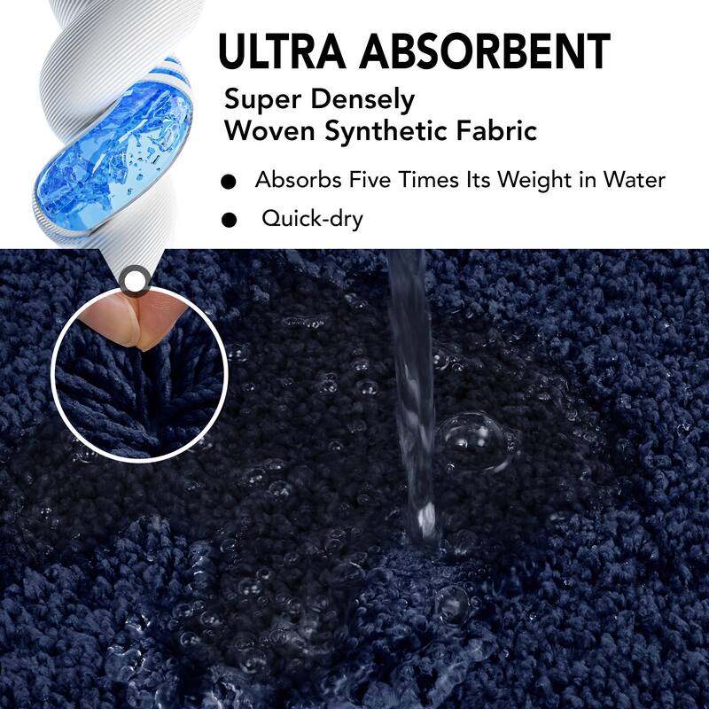 Deconovo Bathroom Rugs, Non Slip Absorbent Shower Bathroom Mat (1 PC)