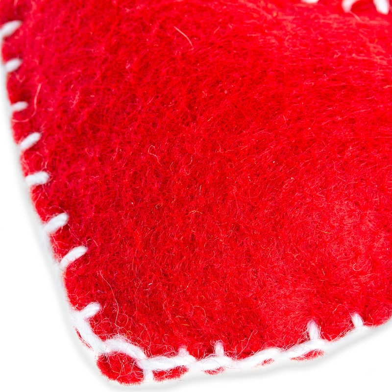 Novica Handmade Red Emotion Felt Ornament