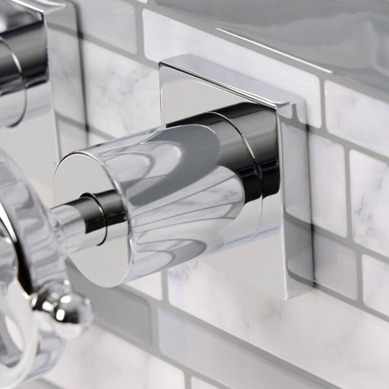 Belknap Two-Handle 3-Hole Wall Mount Bathroom Faucet in Polished Nickel