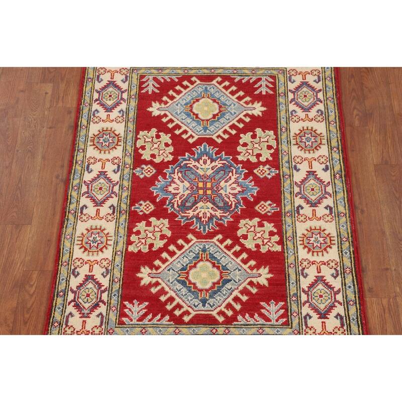 Oriental Red Kazak Accent Rug Handmade Wool Carpet - 2'9" x 4'3"