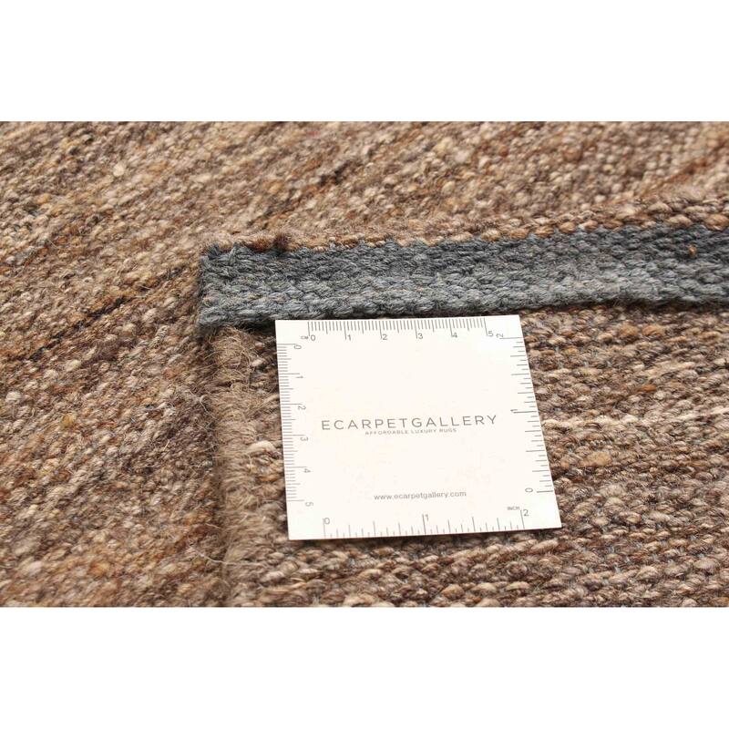 ECARPETGALLERY Flat-Weave Ankara Brown Wool Kilim - 4'5 x 16'2