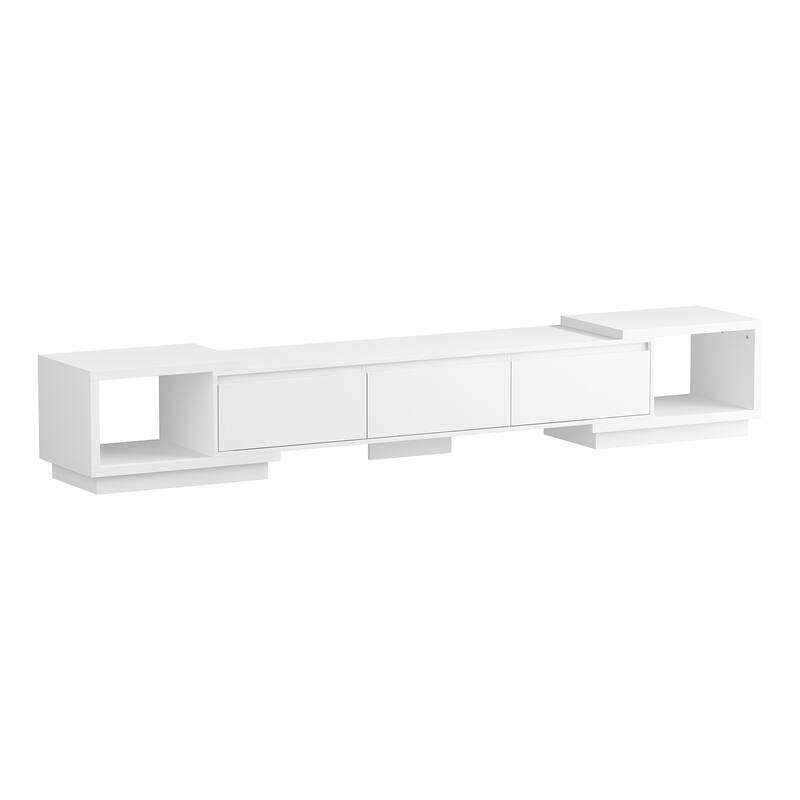 Extendable TV Stand Storage Media Console Modern Entertainment Center