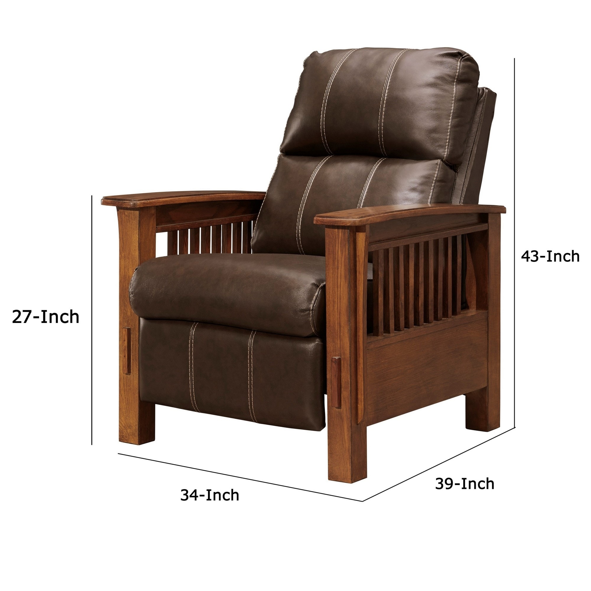 Shop Leatherette High Leg Recliner With Wooden Frame And Track Armrests Brown On Sale Overstock 31318772
