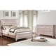 preview thumbnail 1 of 6, Furniture of America Dzhebel Modern 2-Piece Rose Gold Faux Leather Tufted Headboard Kids Panel Bed and Dresser Set Queen