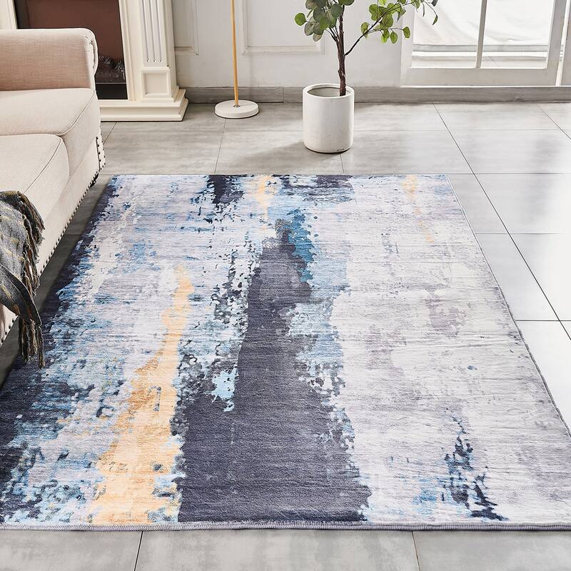 Area Rug Ultra-Soft Low Pile Washable Non Slip Carpet - 2'*3'
