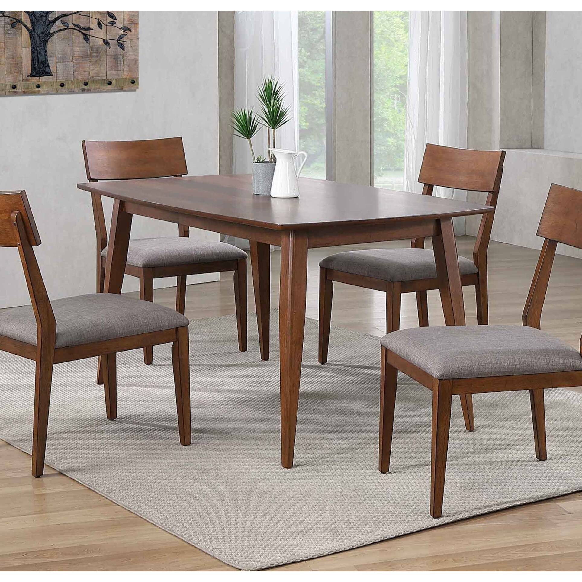 Mid Century 60 in. Rectangle Danish Walnut Wood Dining Table