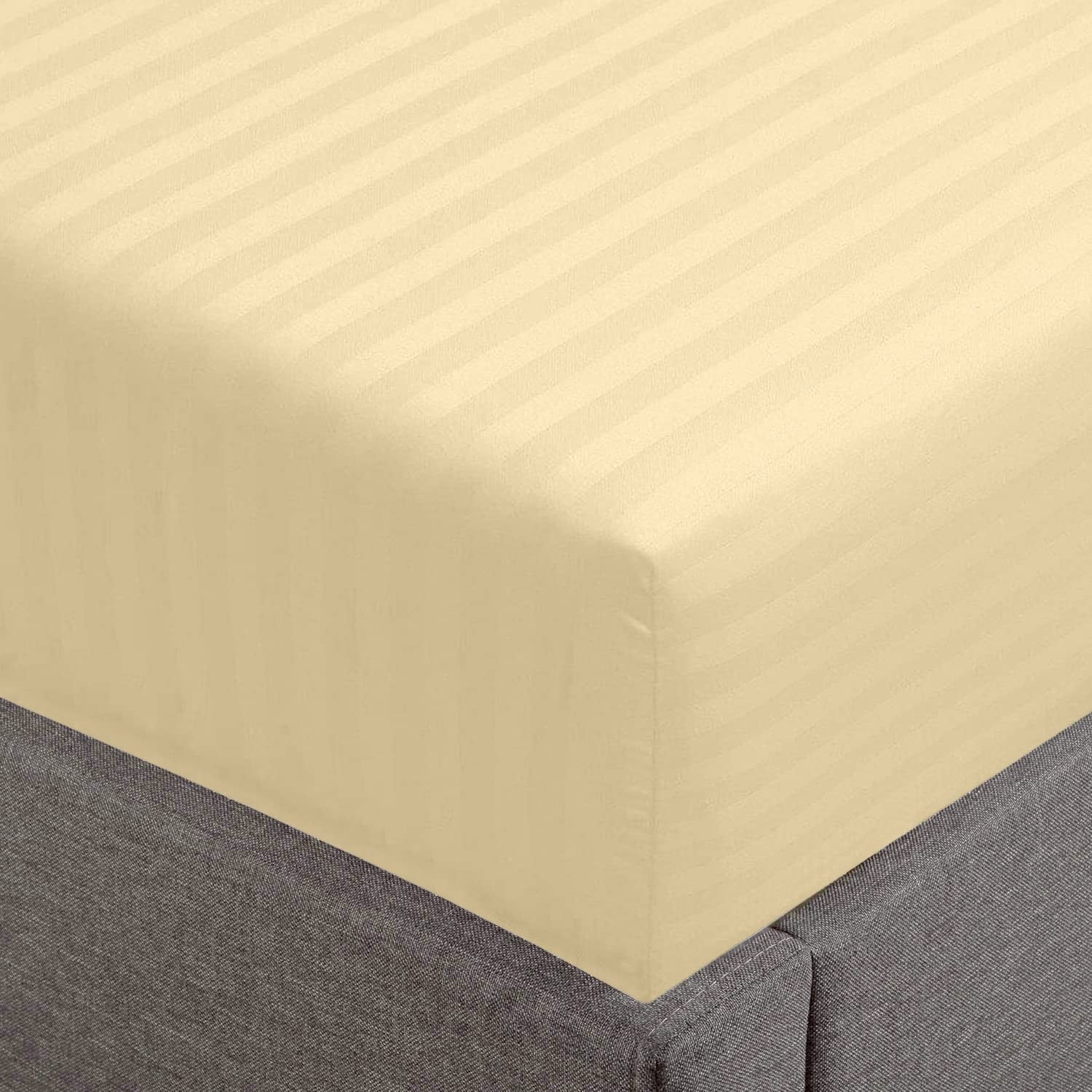 Feather & Stitch 500 Thread Count Damask Stripe ONLY Fitted Sheet