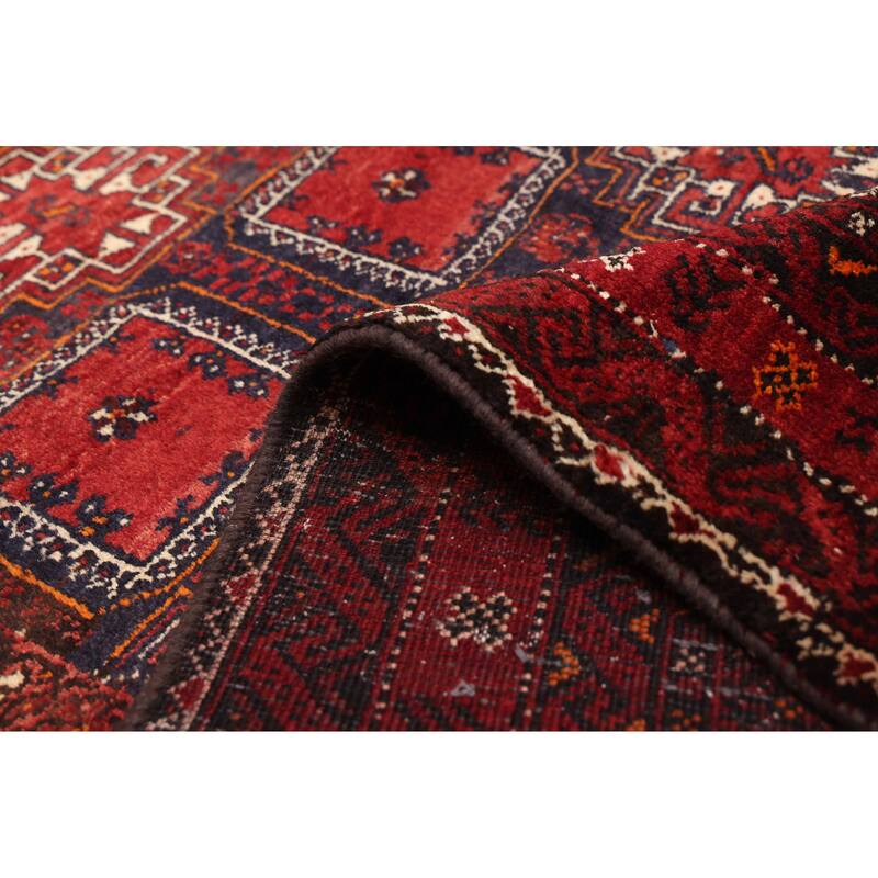 ECARPETGALLERY Hand-knotted Baluch Red Wool Rug - 4'0 x 8'7