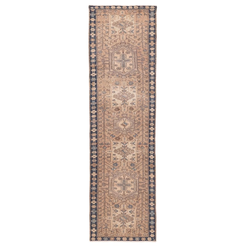 ECARPETGALLERY Hand-knotted Antalya Vintage Brown Wool Rug - 2'4 x 8'4