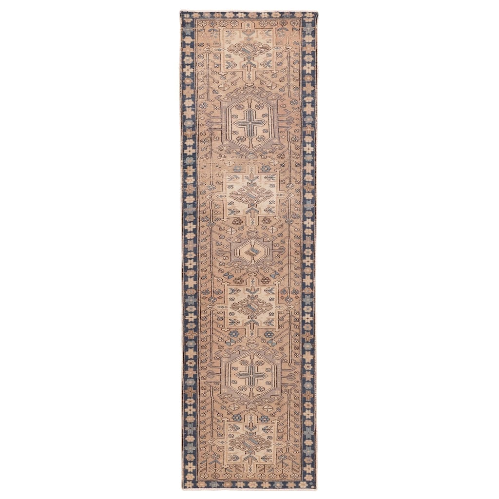 ECARPETGALLERY Hand-knotted Antalya Vintage Brown Wool Rug - 2'4 x 8'4
