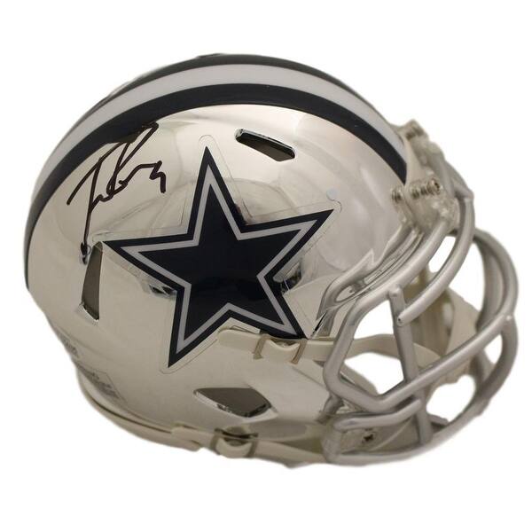Shop Tony Romo Autographed Dallas Cowboys Chrome Mini Helmet Bas