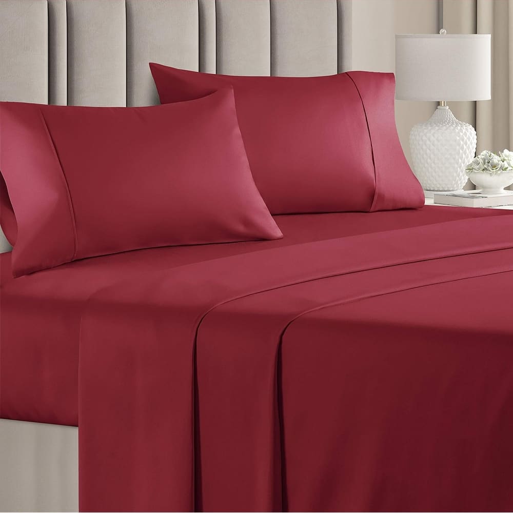 CGK Linens 4 Piece 100% Cotton 400 Thread Count Soft & Comfy Bed Sheet Set