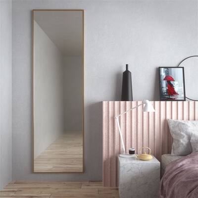 63" x 20" Metal Framed Full Length Floor Mirror with Standing - 63" x 20"