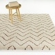 preview thumbnail 6 of 8, Karr Chevron Shag Area Rug 5'3" x 7' - Beige