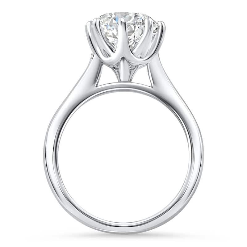 Bliss Diamond Certified 3Ct Portuguese Cut Diamond Engagement Ring White Gold Lab Grown