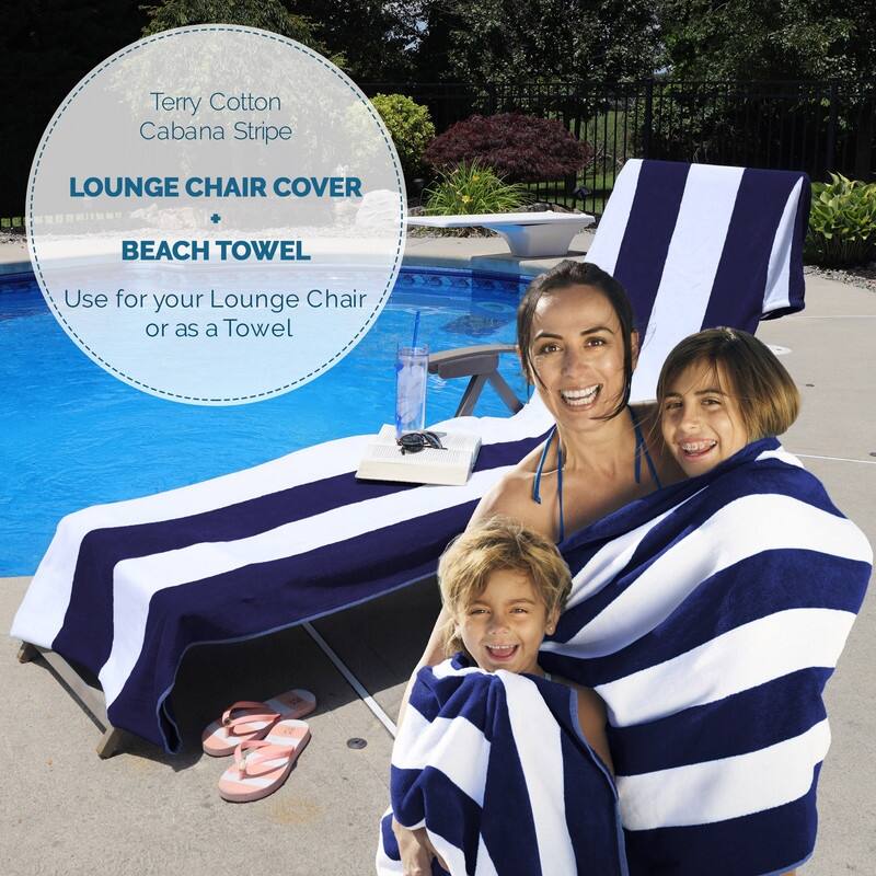 Superior Cabana Cotton Towel/ Chaise Lounge Chair Cover